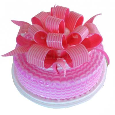"Pink Bow Cake - 1kg - Click here to View more details about this Product